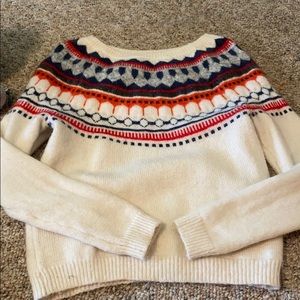 Gap Circular Fair Isle Wool Sweater Crew